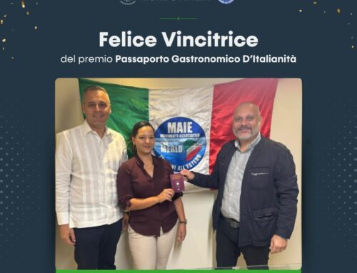 Vincitrice del viaggio in Italia per l’iniziativa “Passaporto Gastronomico d’Italianità”